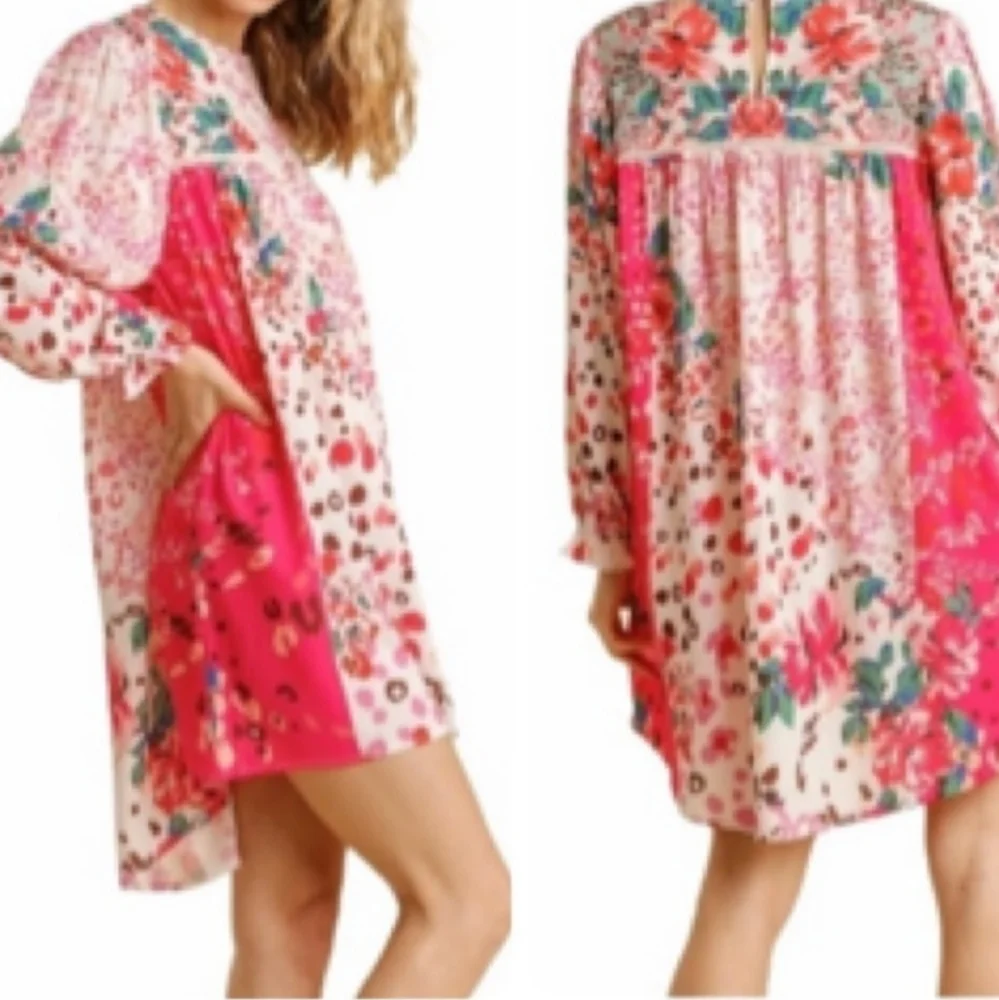 NWOT UMGEE Floral Shift Dress Women's SZ LG - Picture 1 of 9